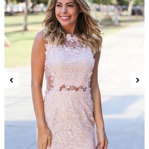 Pink lace dress